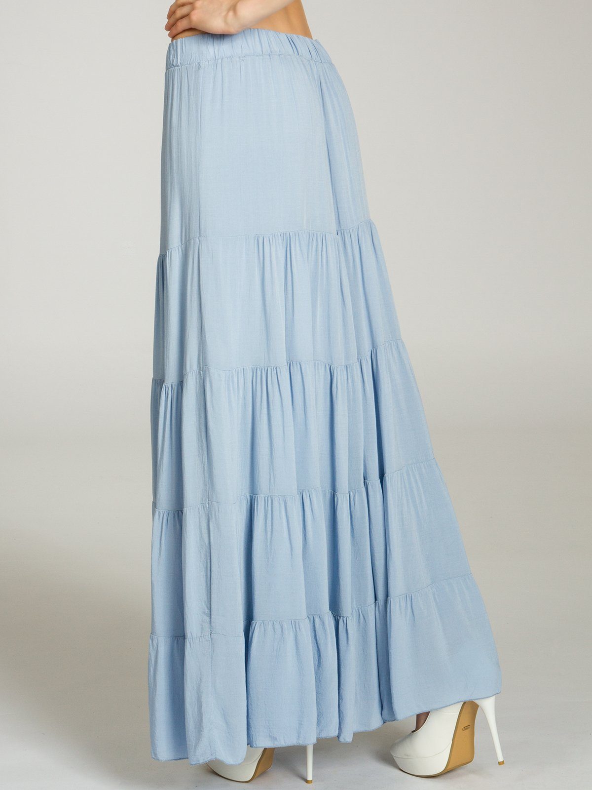 Caspar Faltenrock RO020 langer eleganter Damen Maxi Sommer Rock Maxirock - bodenlang bei ca. 157 cm Körpergröße