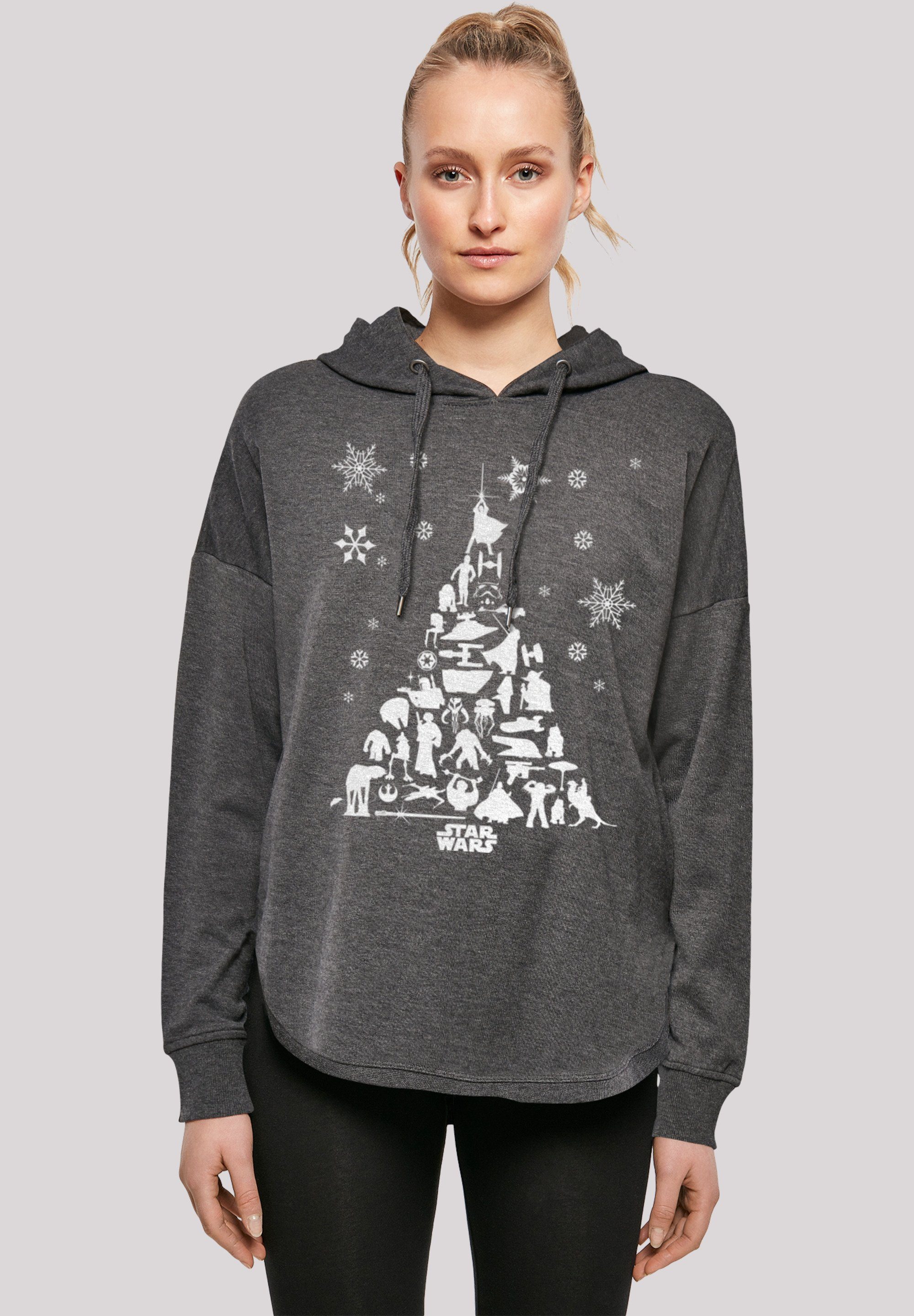 Star Print Weihnachtsbaum Wars Christmas F4NT4STIC charcoal Kapuzenpullover