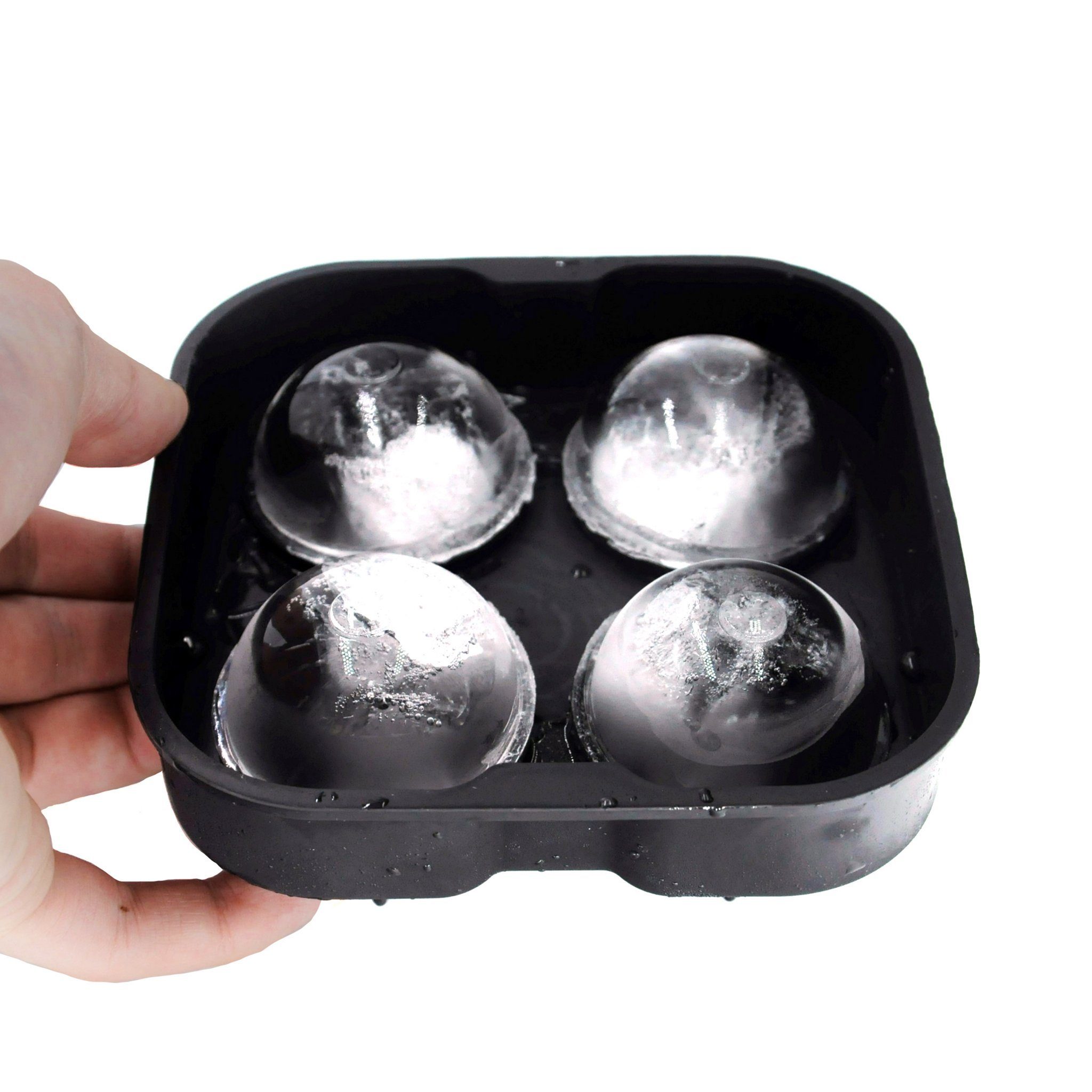 Metamorph Eiswürfelform Vier Kugeln Silikonform 6 cm, Mit der Eiswürfelform aus Silikon für vier große Kugeln gelingen di
