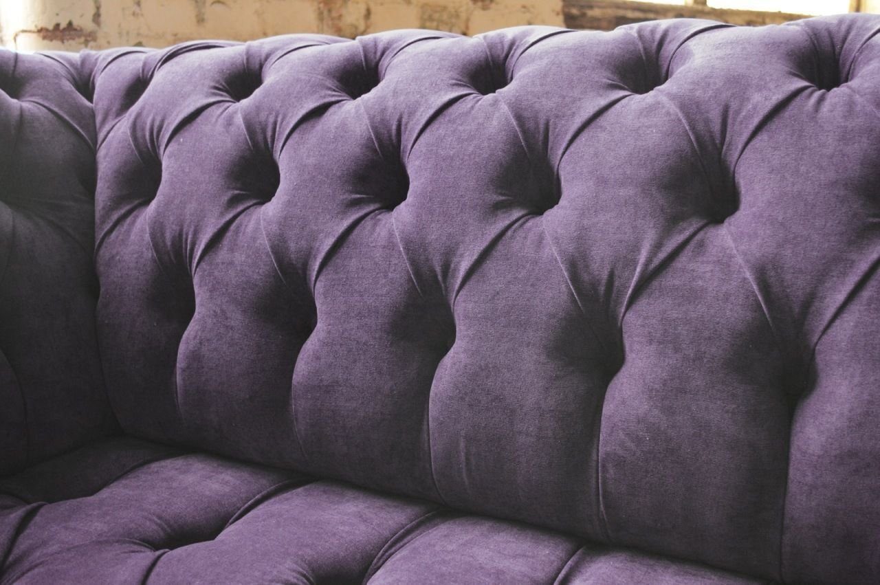 Sofa Leder Chesterfield Couch Garnitur JVmoebel Design Chesterfield-Sofa, Polster Sitz Luxus