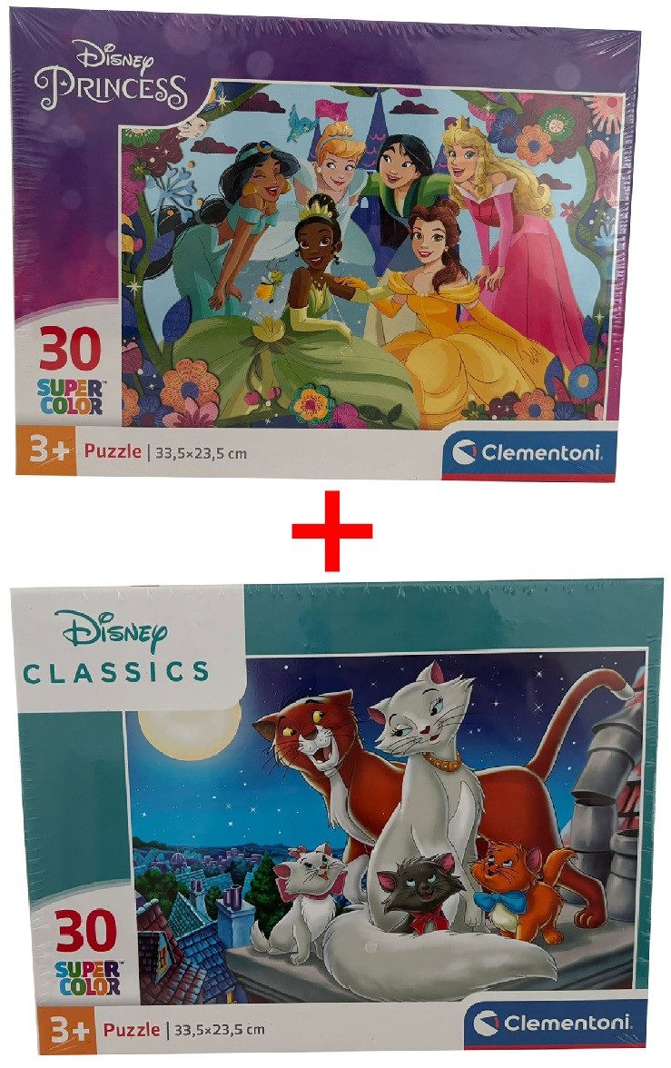 Disney Пазлы Disney Пазлы Cinderella und Aristocats 2er-Set 30teilig ab 3 Jahre, Пазлыteile