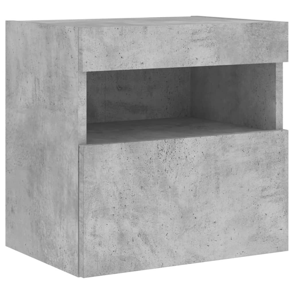 vidaXL TV-Wand TV-Wandschrank mit LED-Leuchten Betongrau günstig online kaufen