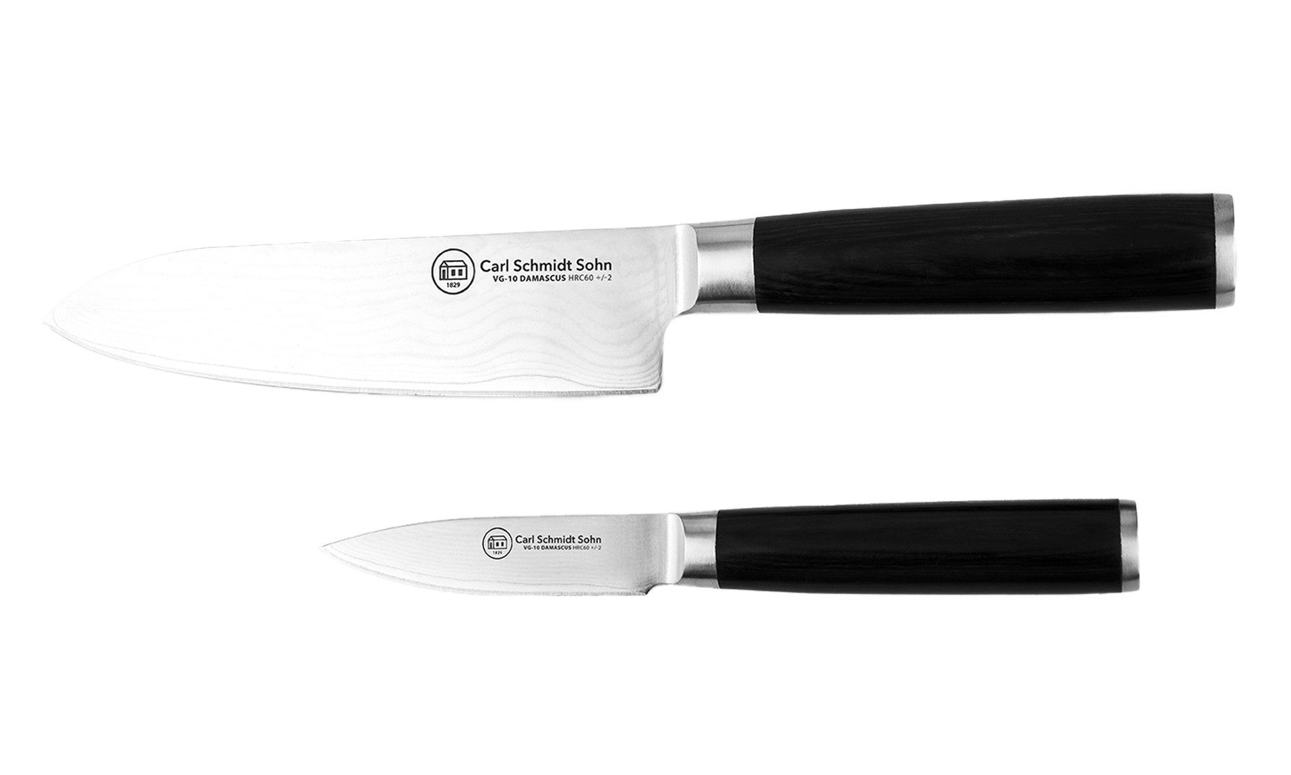 Carl Schmidt Sohn Messer-Set KONSTANZ 2-teilig, Damstahl (Set, 2-tlg), mit ergonomischem Pakkaholzgriff