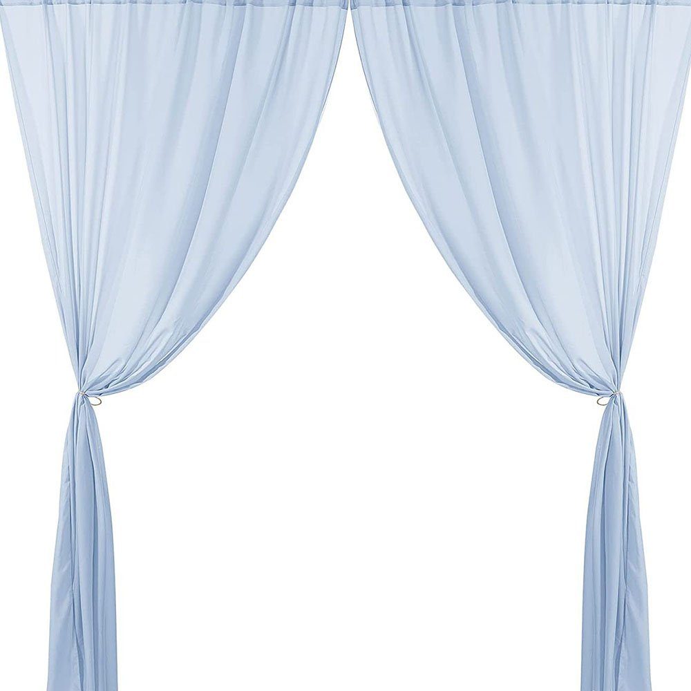 Gardine Chiffon-Vorhang hellblau 2 Hochzeitszeremonie 1.5*2.15M FELIXLEO für Paneele