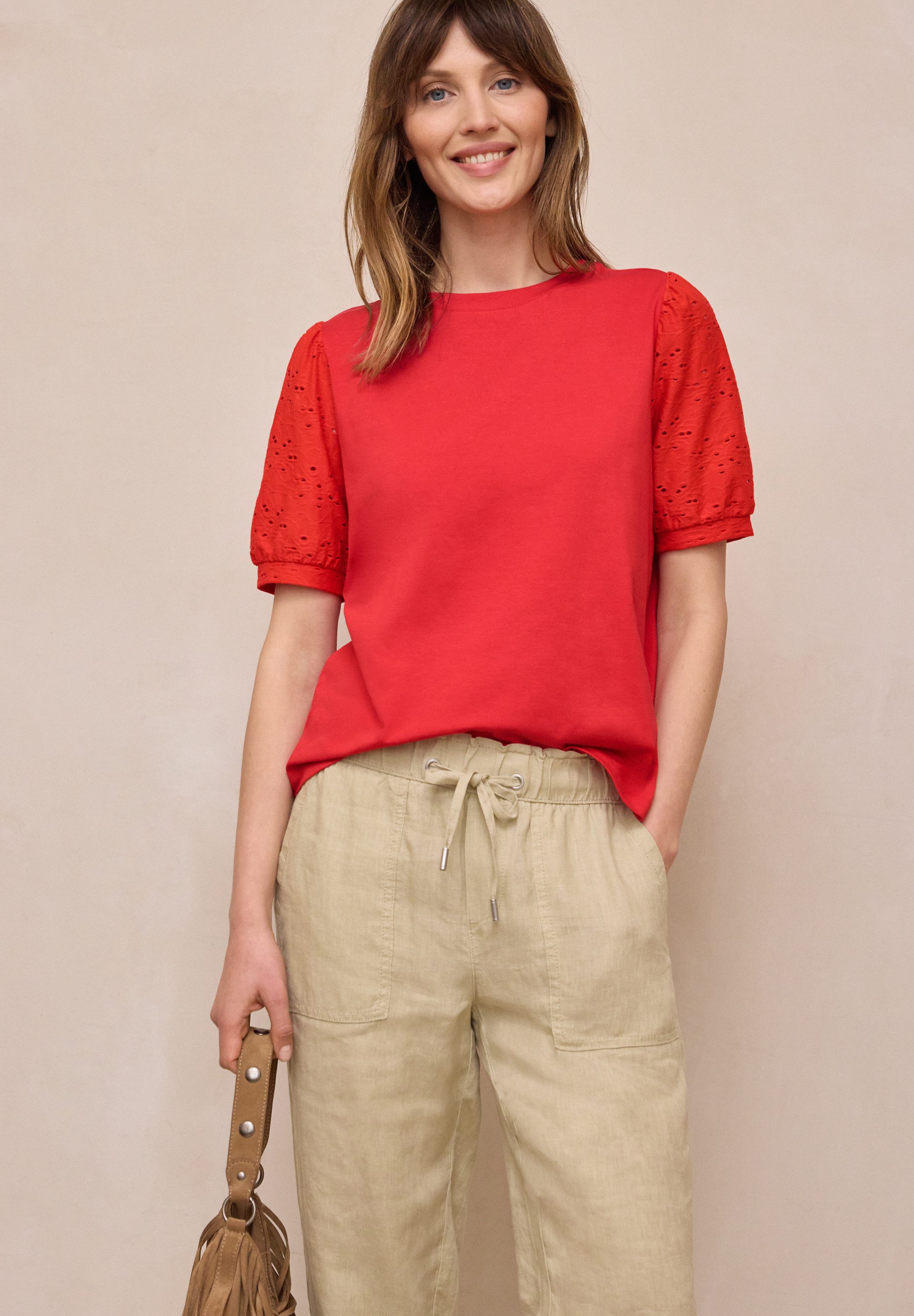 STREET ONE STUDIO Spitzenshirt im soften Baumwoll-Mix