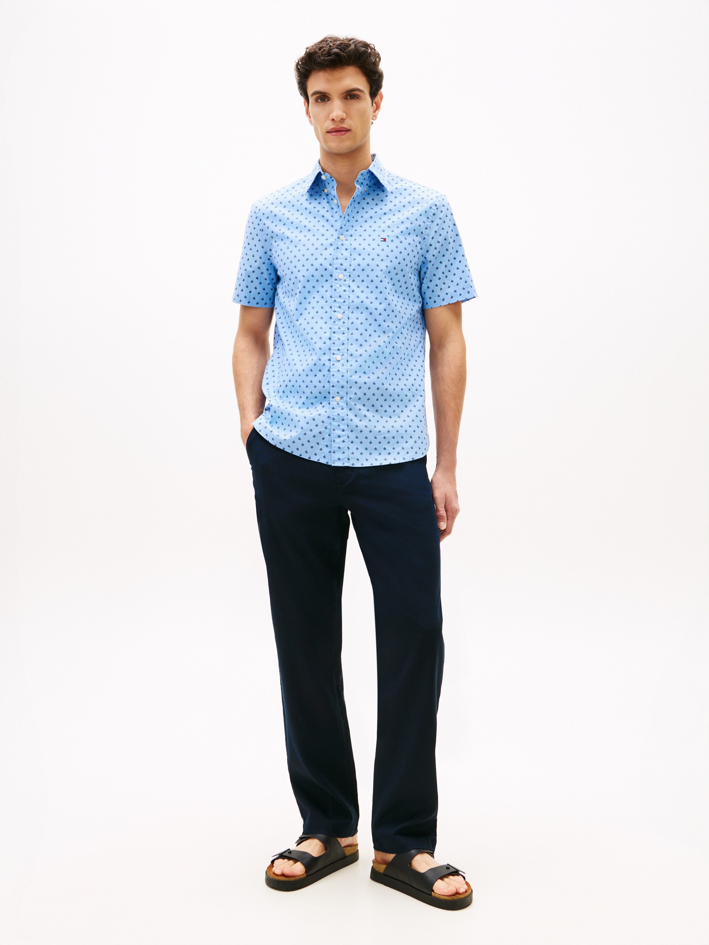 Tommy Hilfiger Kurzarmhemd FLEX POPLIN PRINT Regular Fit