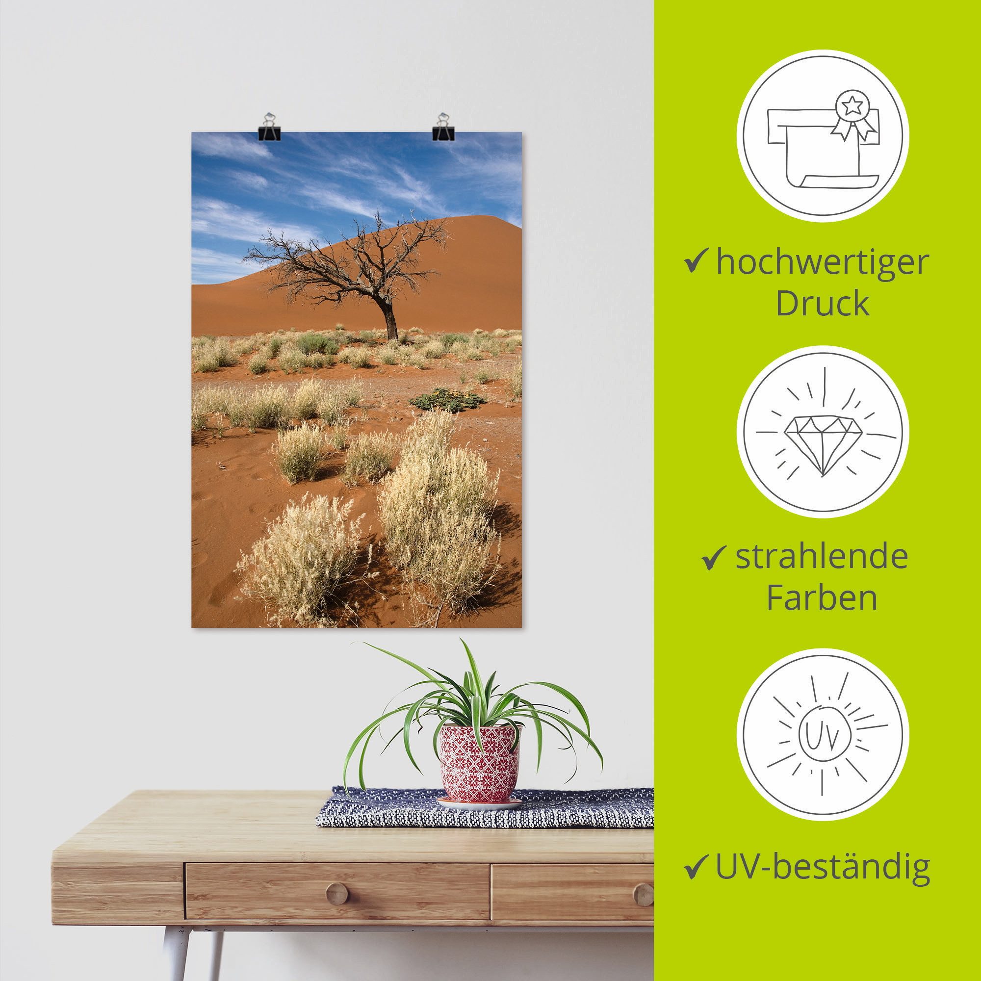 Artland Poster Namib-Wüste 2, Afrika (1 St), ohne Rahmen