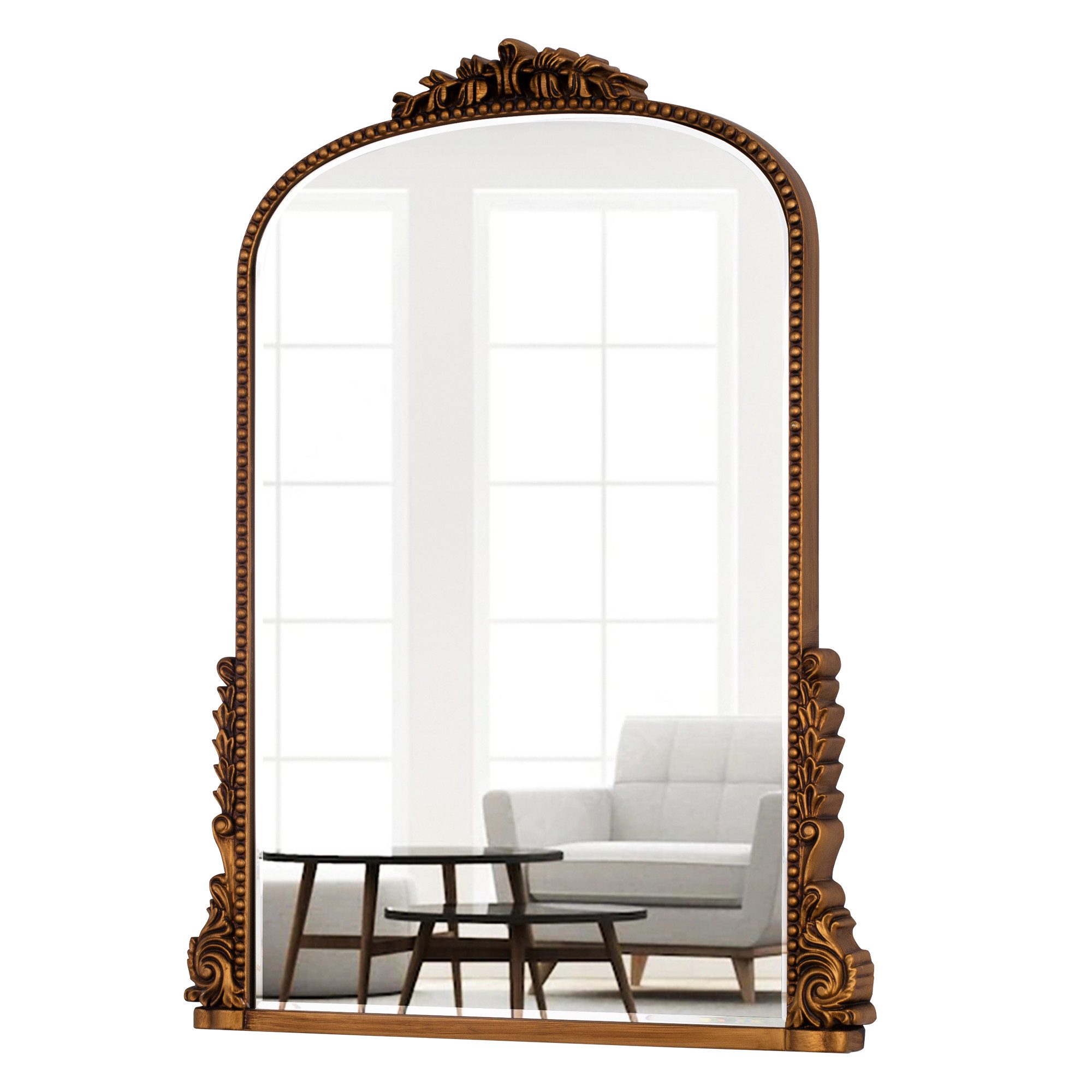 Yorbay Wandspiegel Barock Gold, Antik-Stil mit Facettenschliff, 72x100cm (BxH)
