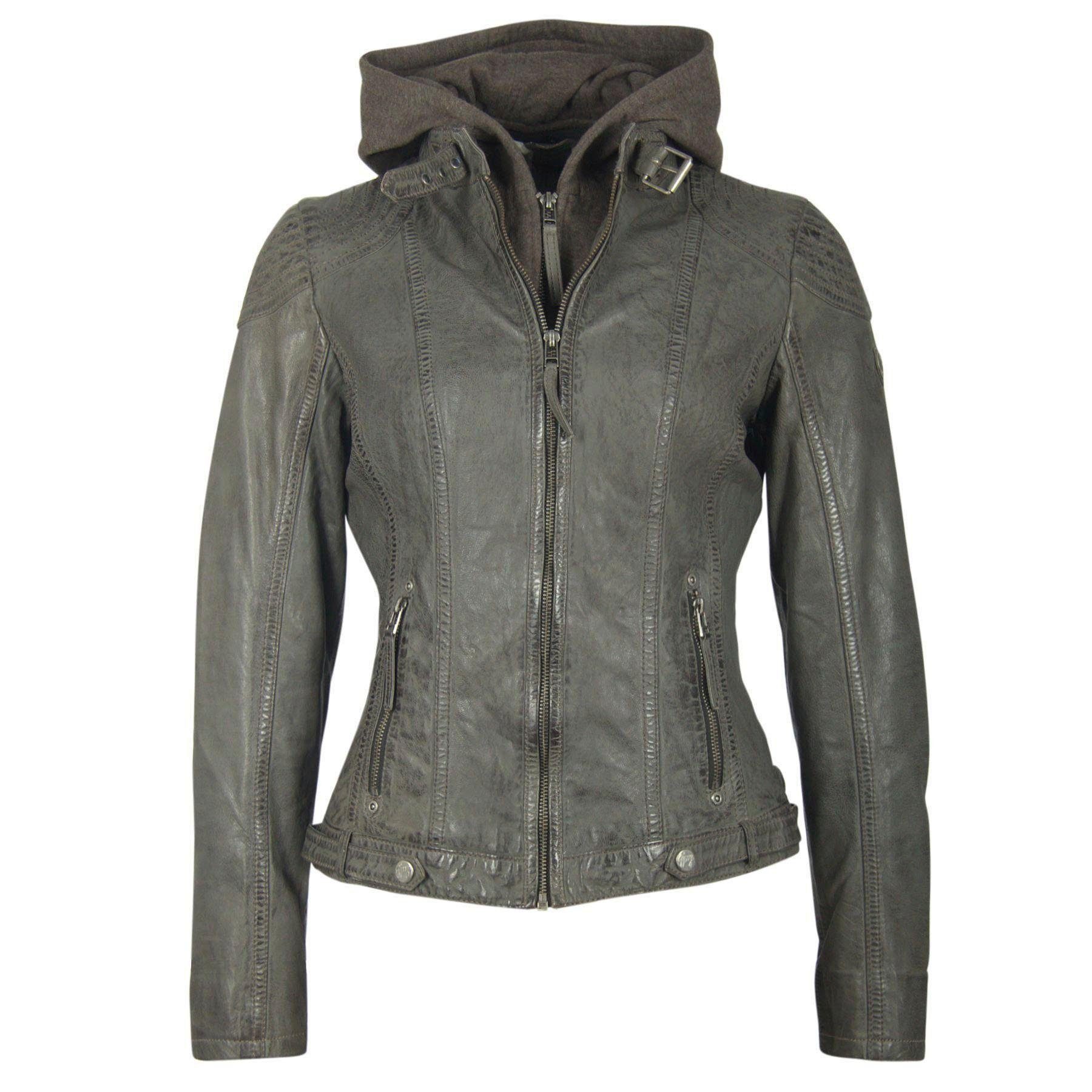 Gipsy Lederjacke CASEY mit abnehmbarem Kapuzen-Sweateinsatz & aufwendigen Biker-Details