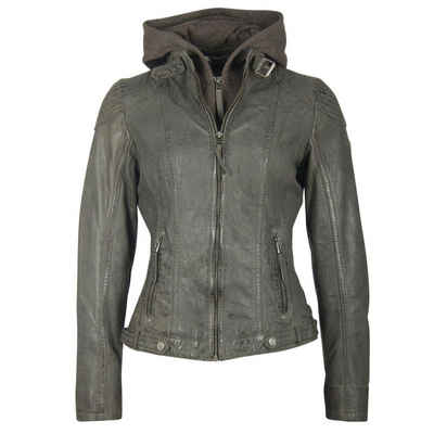 Gipsy Lederjacke CASEY mit abnehmbarem Kapuzen-Sweateinsatz & aufwendigen Biker-Details