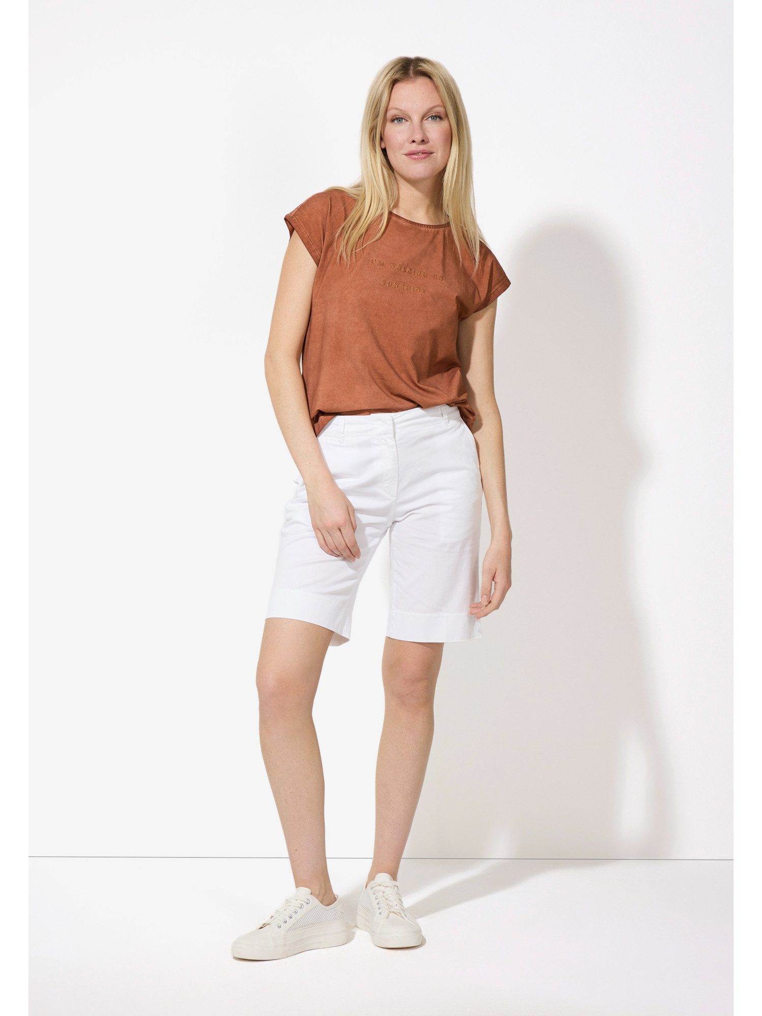 MORE&MORE T-Shirt T-Shirt mit Schriften clay günstig online kaufen