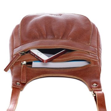 BACCINI Umhängetasche Leder Schultertasche Damen LORETTA, Crossbody Bag Echtleder für Damen, Umhängetasche hellbraun