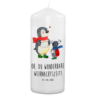 Mr. & Mrs. Panda Formkerze 19 x 8 cm Smörle Winterzeit - Weiß - Geschenk, Weihnachtszeit, Kerze, (1-tlg)