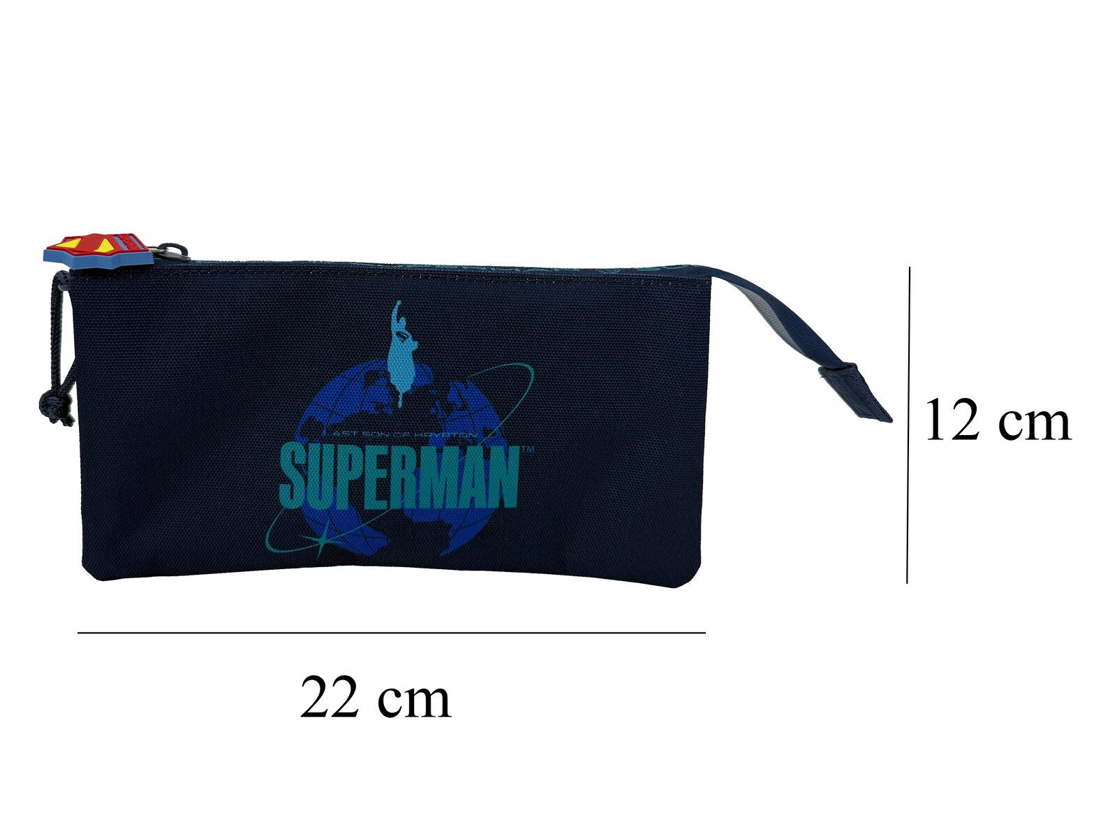 Superman Federmäppchen drei Fächer Etui Federmäppchen für Schule und Alltag