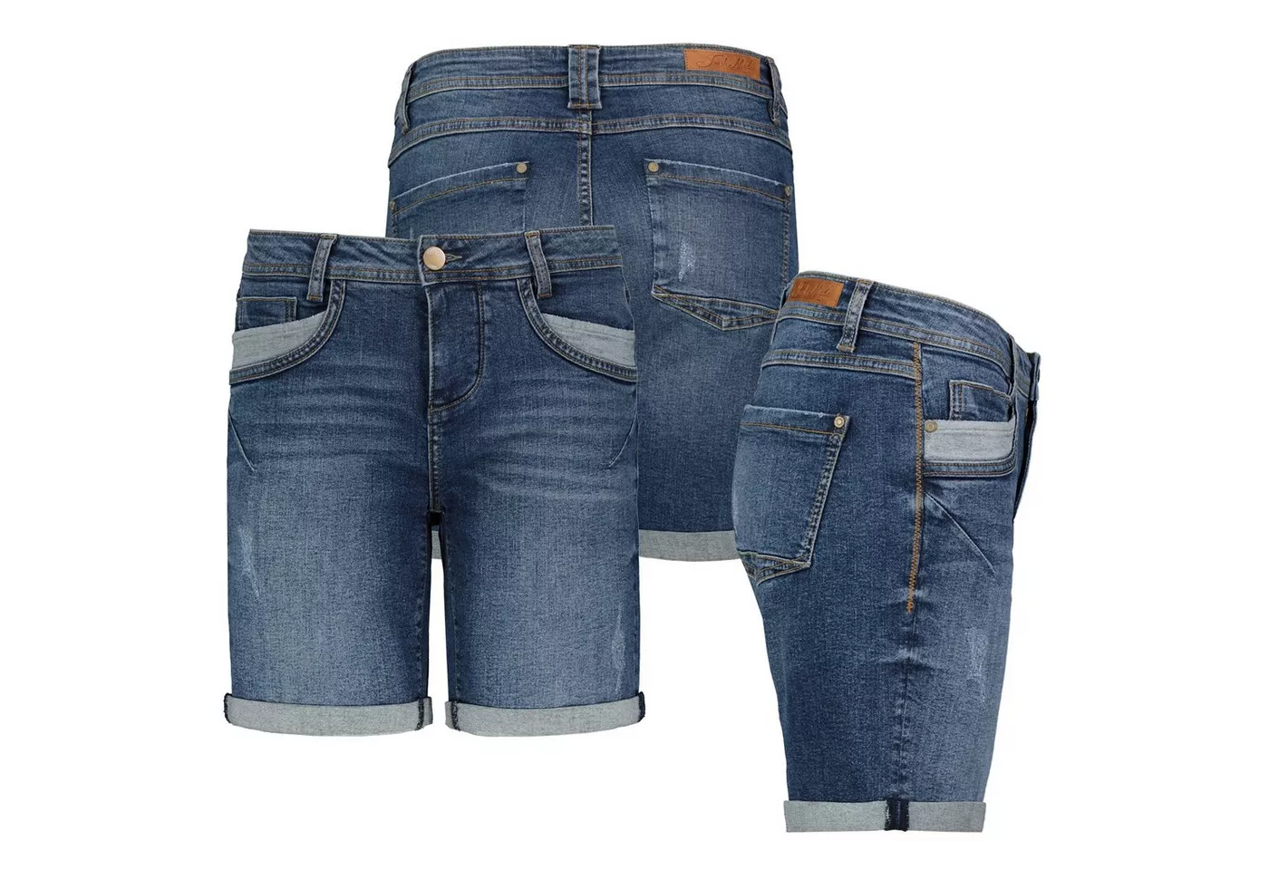 SUBLEVEL Bermudas Damen Jeans Shorts Bermuda Kurze Hose Shorts Short Denim Stretch Denim