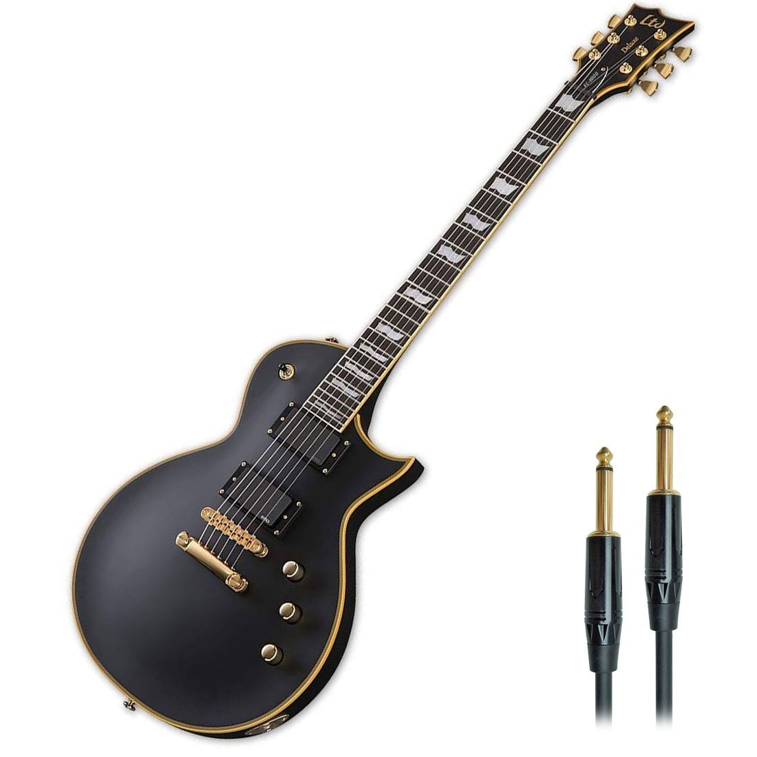 ESP E-Gitarre ESP LTD EC-1000 VB E-Gitarre Vintage Black mit Kabel