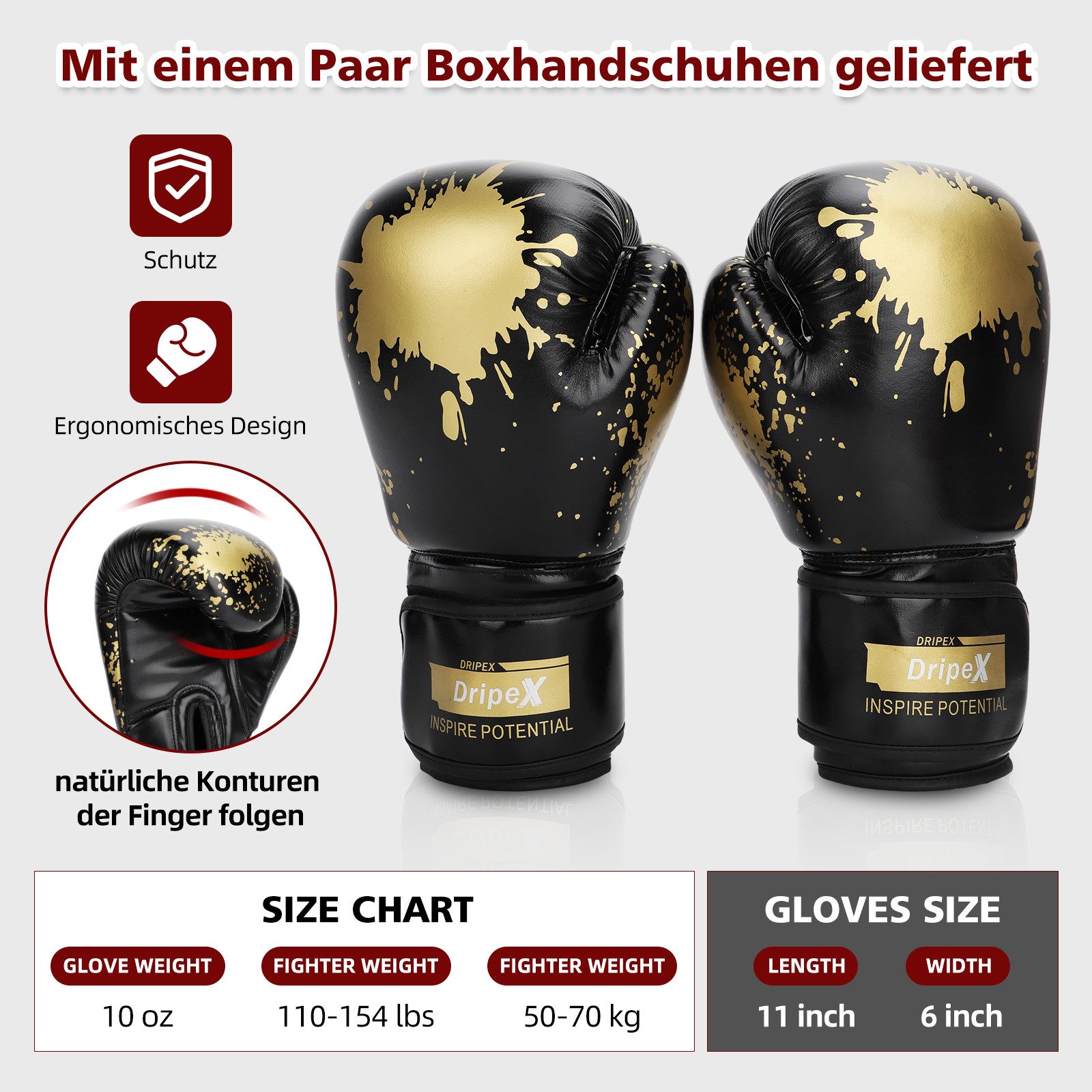 Dripex Boxsack Freistehender Boxsäcke Standboxsack MMA Boxpartner, Einzigartige Gummi Integrierte Stoßdämpfung, Geräuschabsorption