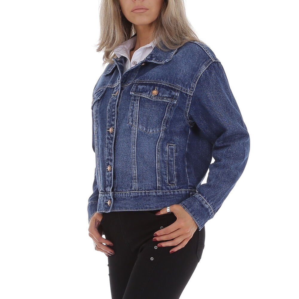 Ital-Design Jeansjacke Damen Freizeit Used-Look Jeansjacke in Blau günstig online kaufen