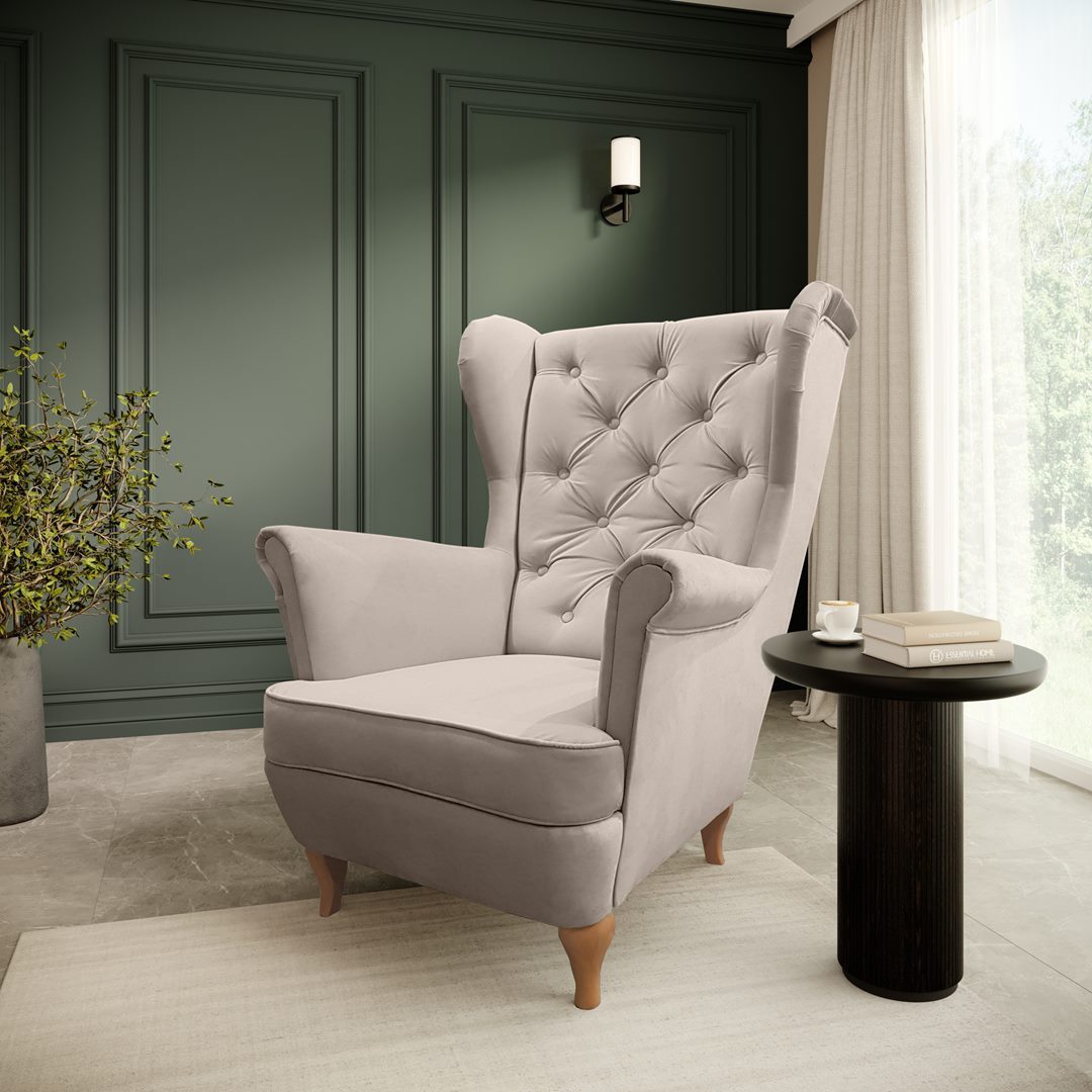 Beautysofa Ohrensessel Sessel FALCO Chesterfield Wohnzimmersessel günstig online kaufen