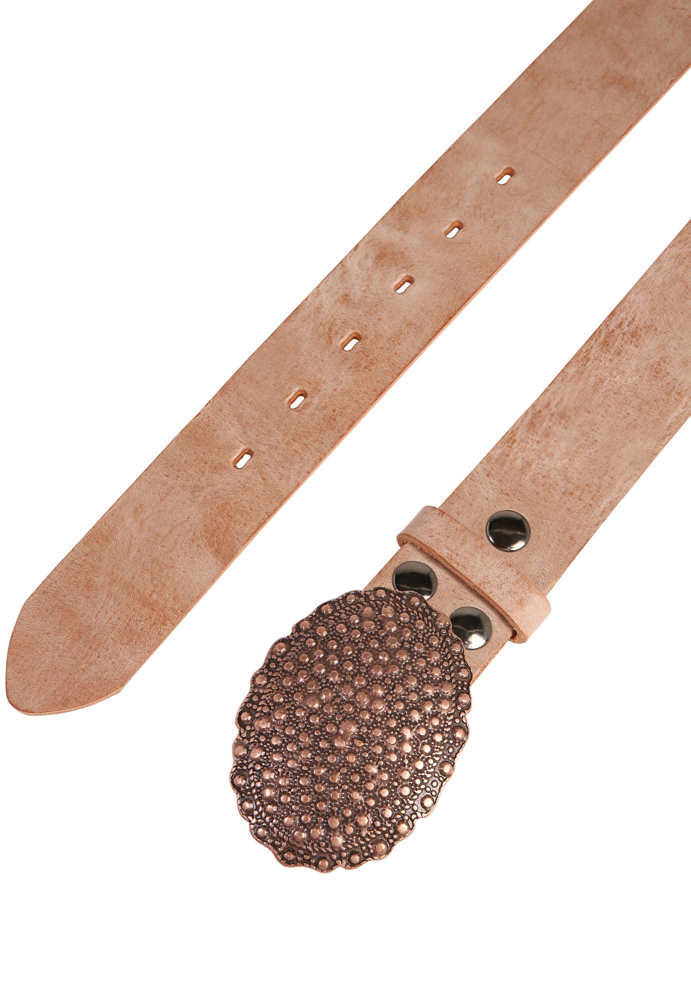 Rettungsring Gürtel Ledergürtel mit austauschbarer Schließe »Oval Nieten Ku günstig online kaufen