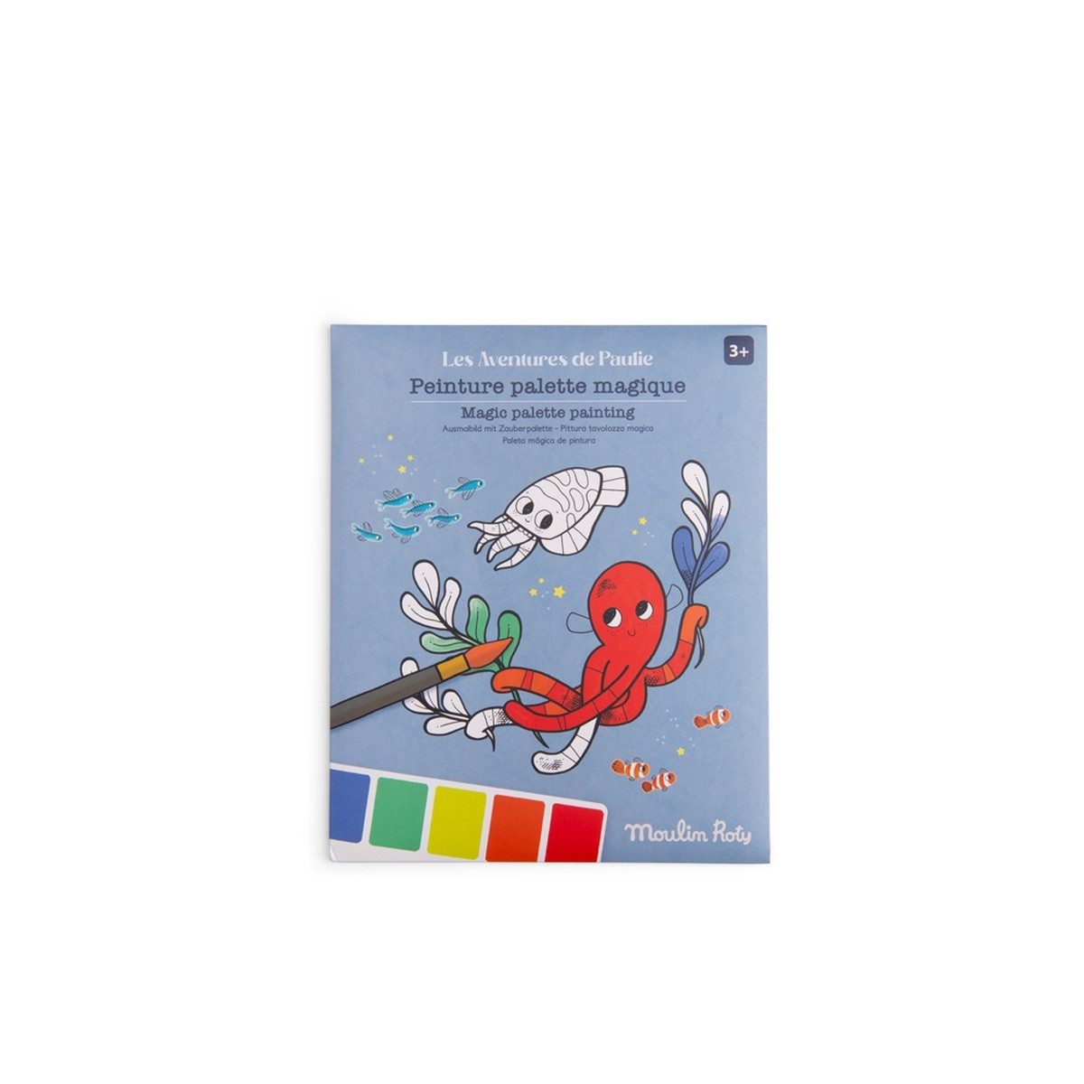 Moulin Roty Malvorlage Ausmalbilder mit Wasserfarben Paulie Ausmalset mit Wasserfarben für (Set), Ausmalset mit Wasserfarben