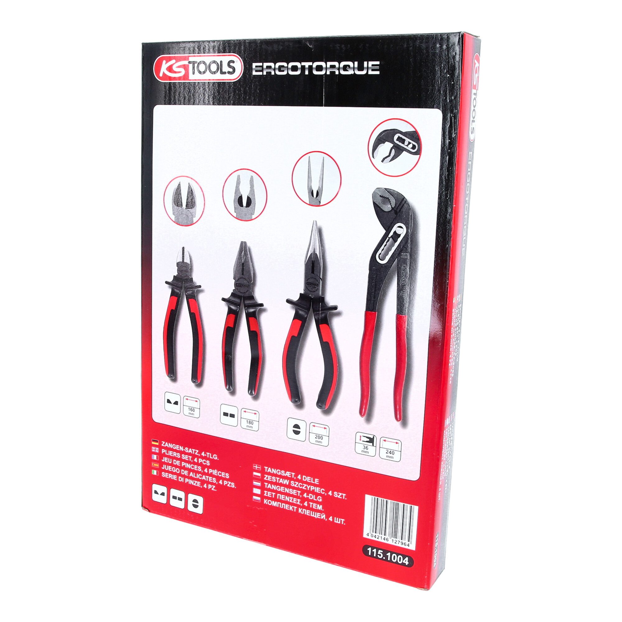 KS Tools Zangenset KS Tools ERGOTORQUE Zangen-Satz, 4-teilig