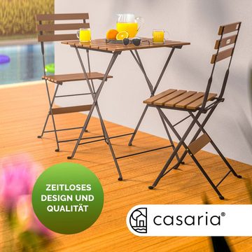 Casaria Bistrotisch, Balkon 2 Personen Vollmontiert FSC®-zertifiziert Wetterfest Holz