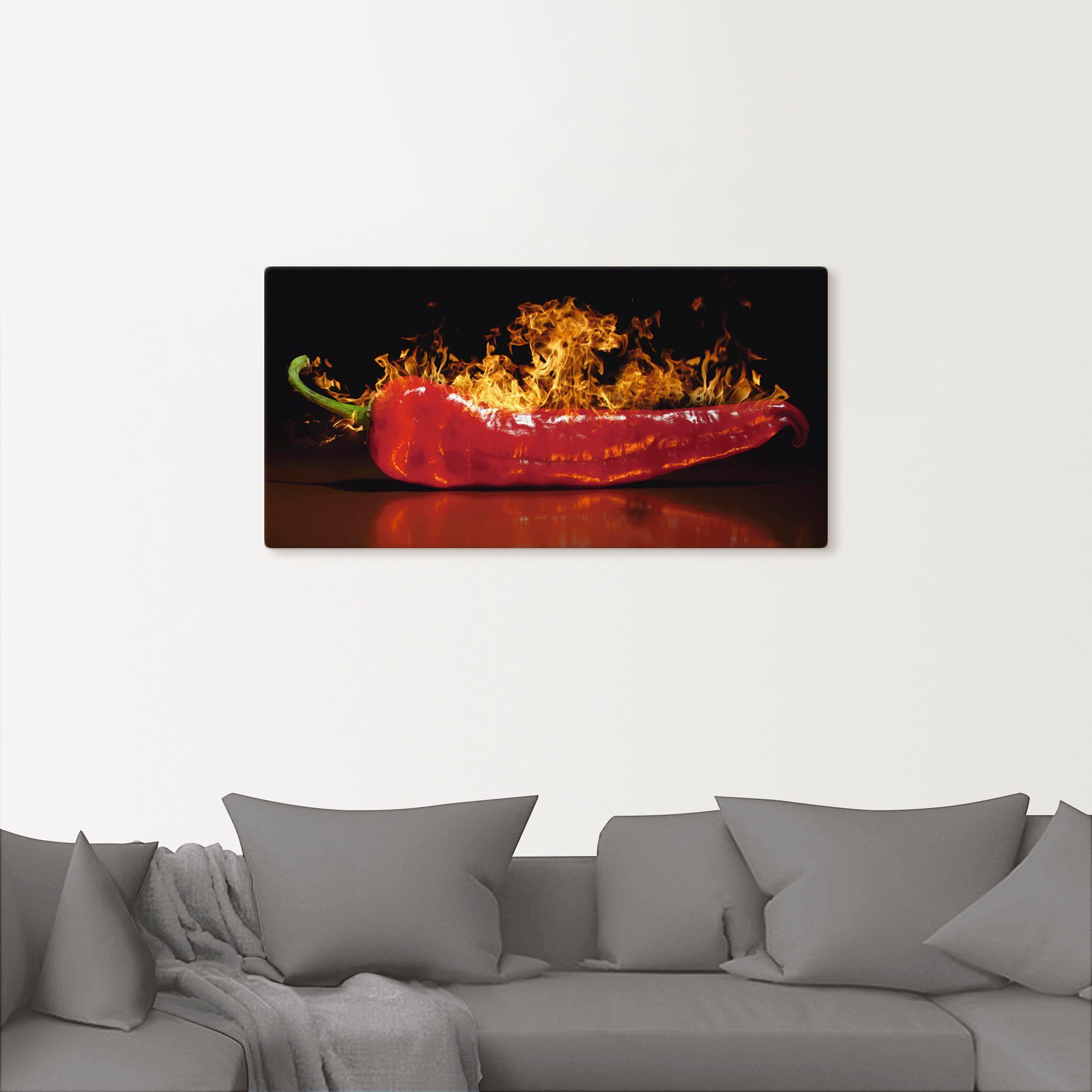 Artland Wandbild Roter scharfer Chilipfeffer, Lebensmittel (1 St), als Alubild, Leinwandbild in verschied. Größen