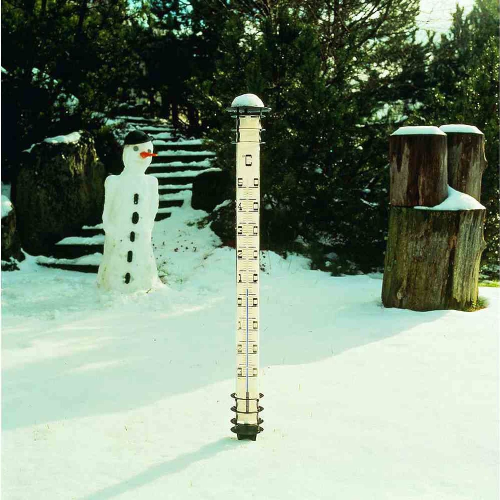 TFA Dostmann Gartenthermometer Jumbo-Gartenthermometer aus Metall Höhe 115 cm, Kopf und Fuss