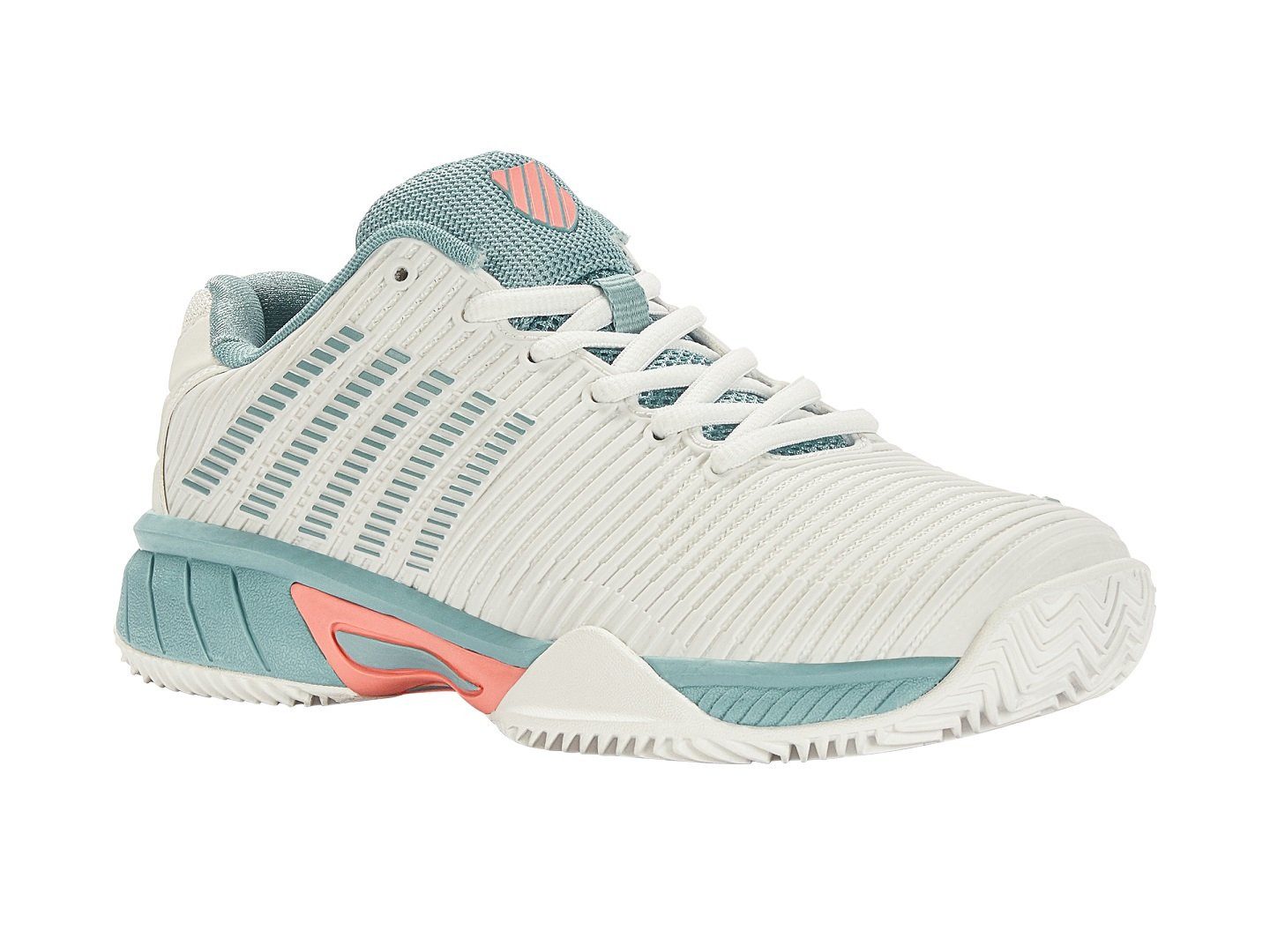 K-Swiss Performance Hypercourt Express 2 Clay/Sandplatz weiss/aquablau Kinder Tennisschuh