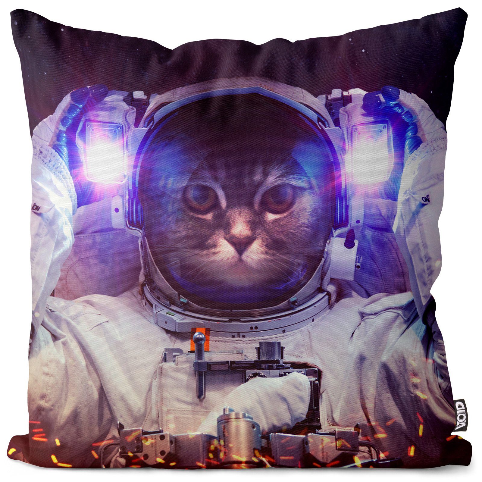 Kissenbezug, VOID (1 Stück), Sofa-Kissen Weltall Katze Kissenbezug Katze Weltall Astronaut Space Raumfahrt Raumschiff Un