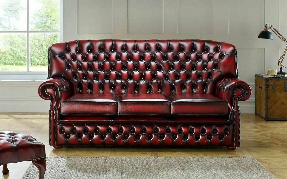 JVmoebel Chesterfield-Sofa, Hohe Rückenlehne Chesterfield Leder Sofa Couch Sitz Garnitur