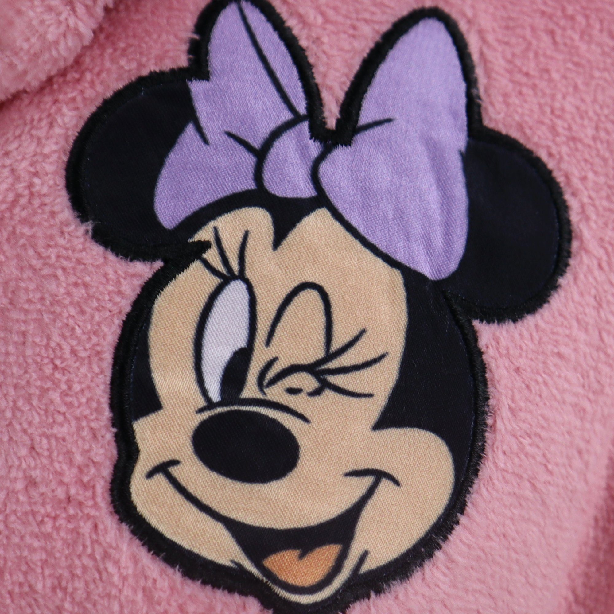 Bademantel Fleece 128 Polyester, Mädchen Disney bis mit Kinderbademantel 98 Kapuze, Kinder Gr. Disney Maus Minnie