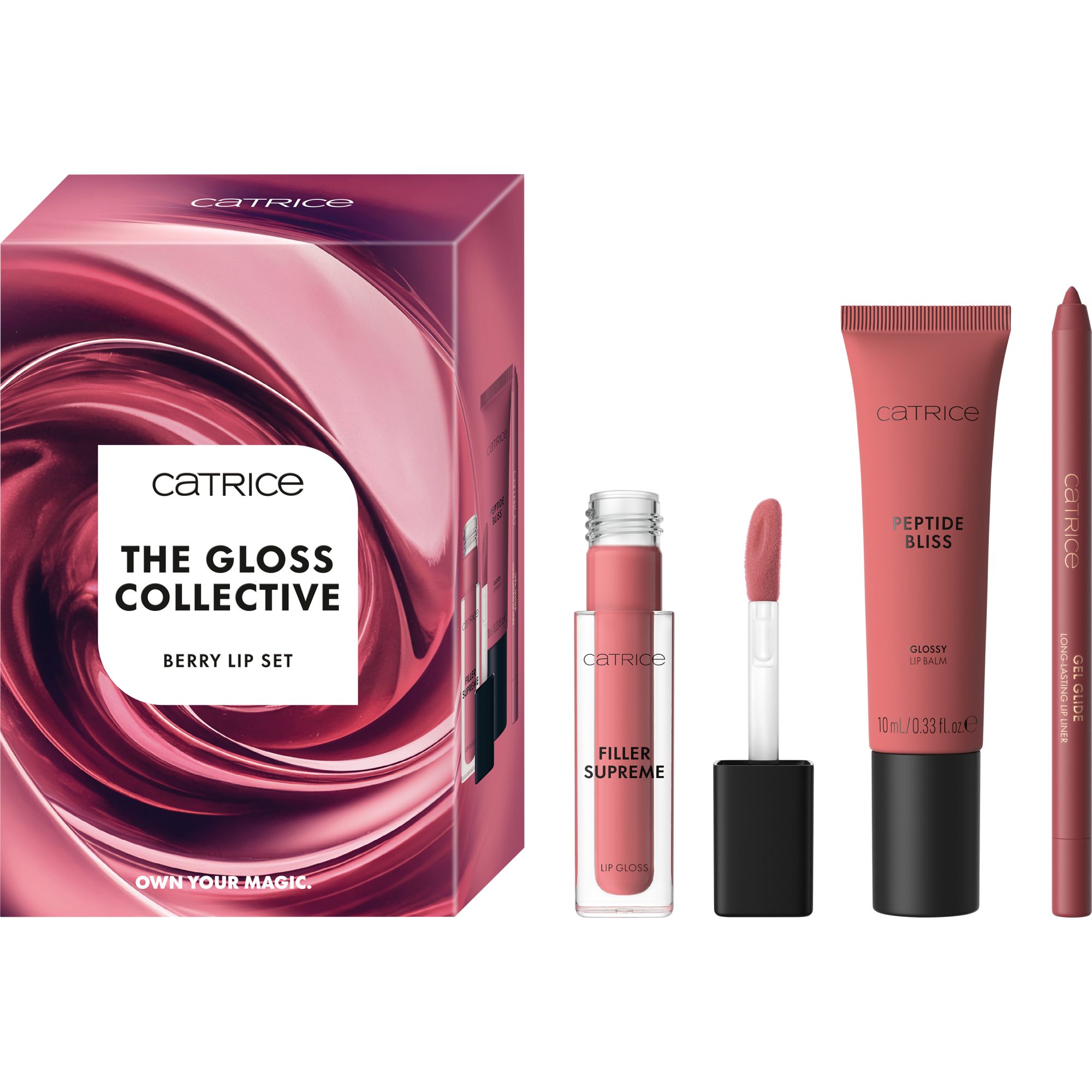 Catrice Lipgloss-Set THE GLOSS COLLECTIVE BERRY LIP SET, 3-tlg., Lippen-Trio in Beerentönen, ein natürlich glänzendes Finish