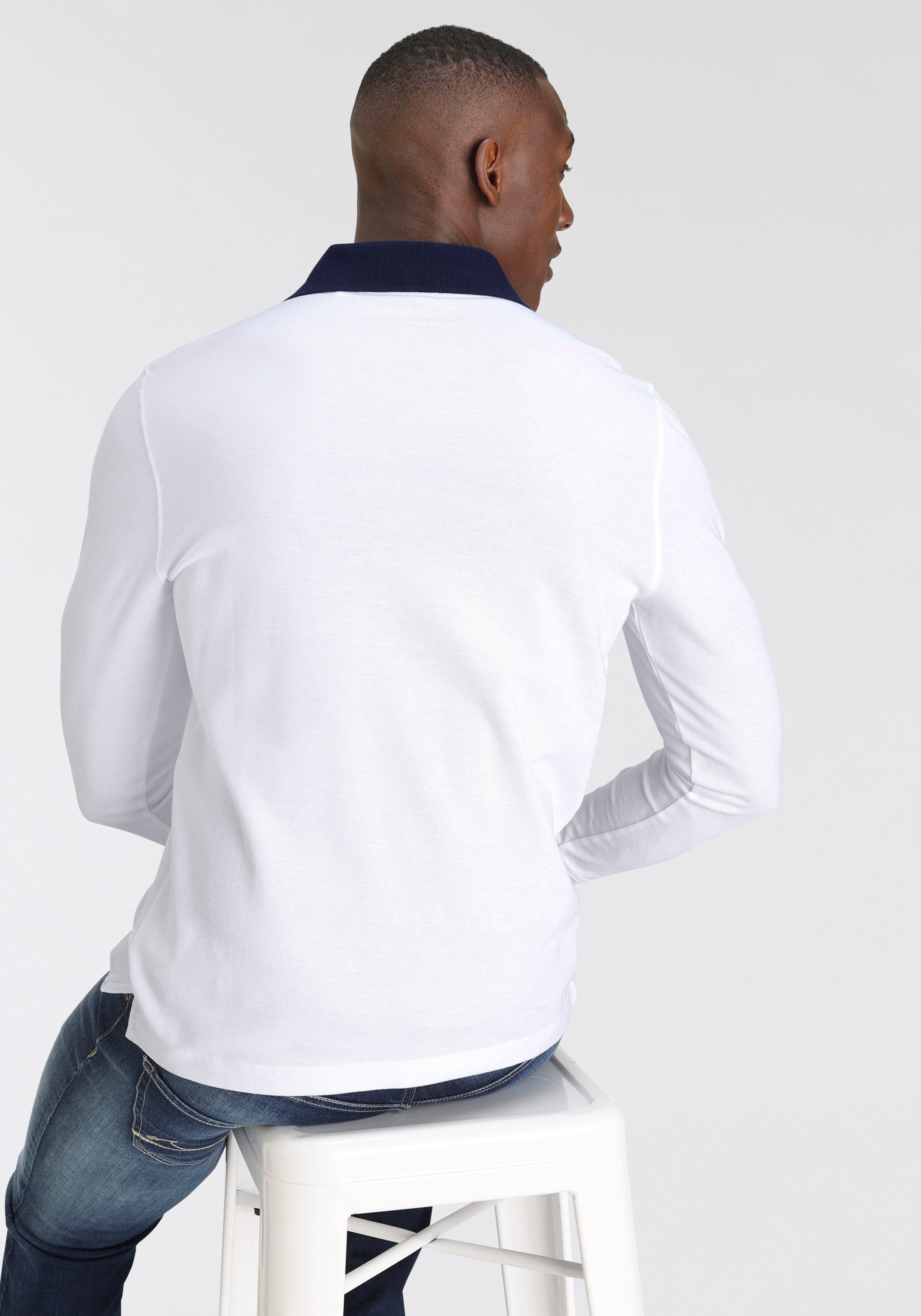 DELMAO Langarm-Poloshirt Langarm, aus atmungsaktivem Piqué-Stoff, günstig online kaufen