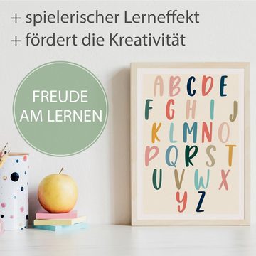 Tigerlino Poster ABC 2er Set Alphabet Lernposter Buchstaben & Zahlen Kinderposter