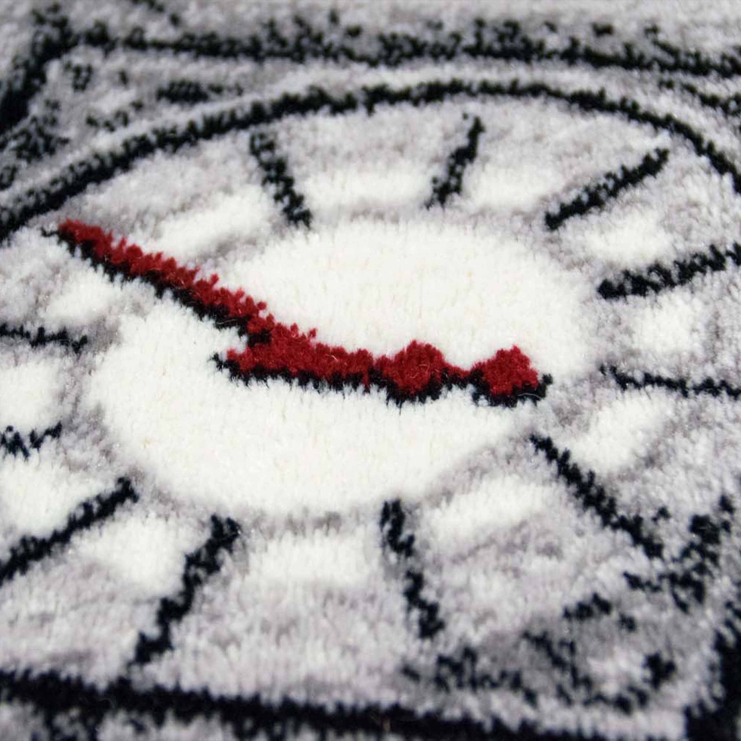 Carpetia Teppich Designteppich London Patchwork Creme Grau mit roten Highlights, rechteckig