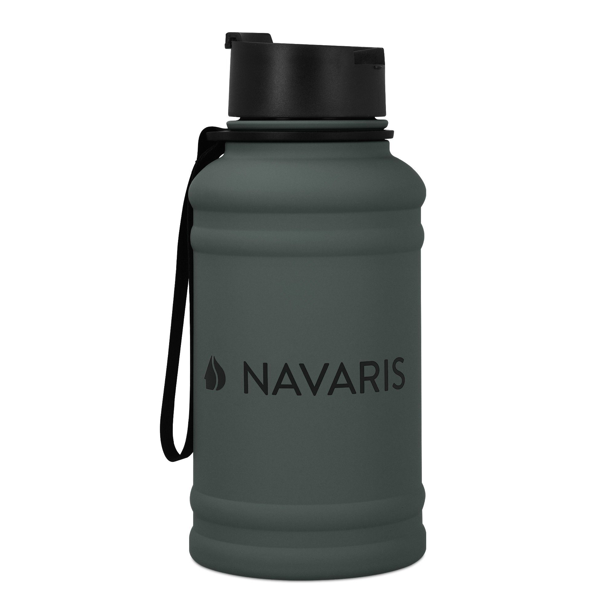 Gym Anthrazit Trinkflasche Flasche Liter Water - Jug 1,3 - Navaris Wasserflasche Bottle Sport