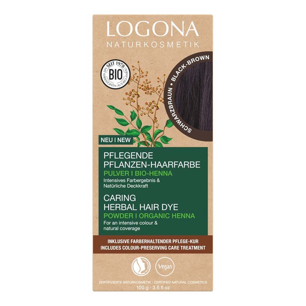 LOGONA Haarfarbe Pflegende Pflanzen-Haarfarbe Pulver - Kaffeebraun 100g