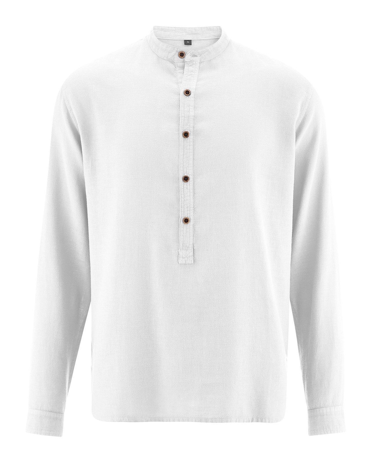 HempAge Langarmhemd Stehkragen Schlupfhemd Hanf/Biobaumwolle Casual Fit