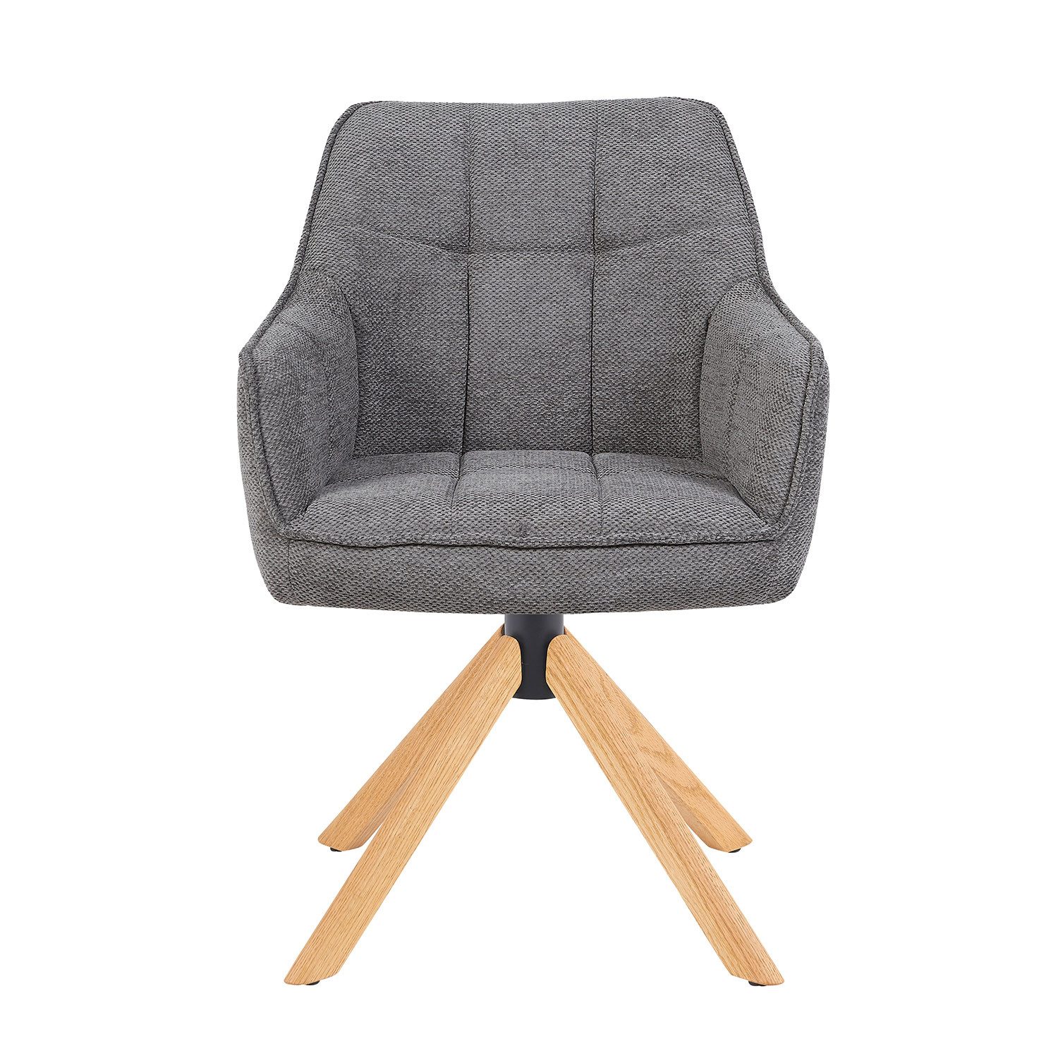 DUBI Möbel Polsterstuhl THOMAS-MIRA, 360° drehbar Massivholz oder Metallgestell 2er-Set