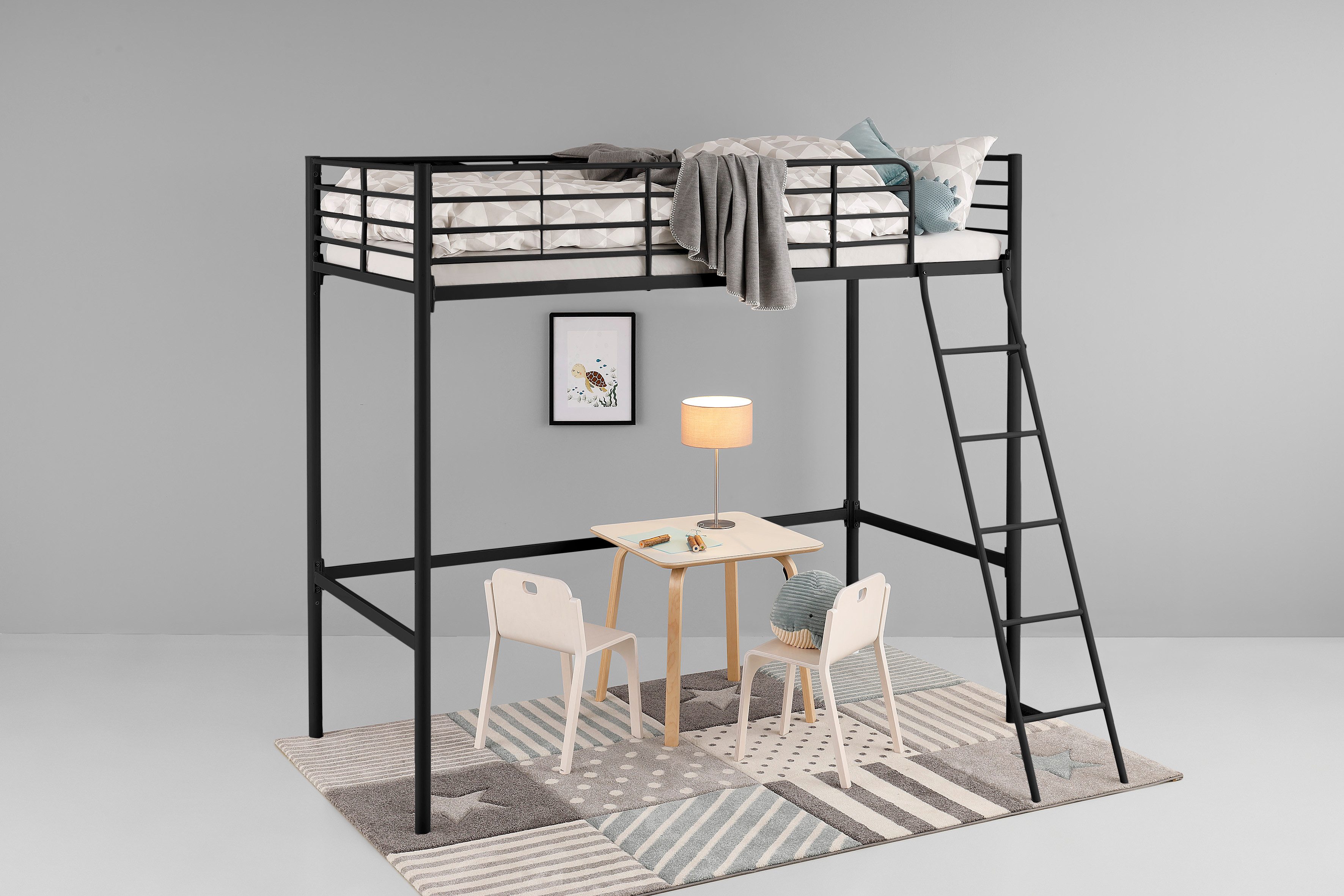 OTTO home Hochbett "Hayo, Topseller Zeitloses Metallbett, in mehreren Farbe günstig online kaufen