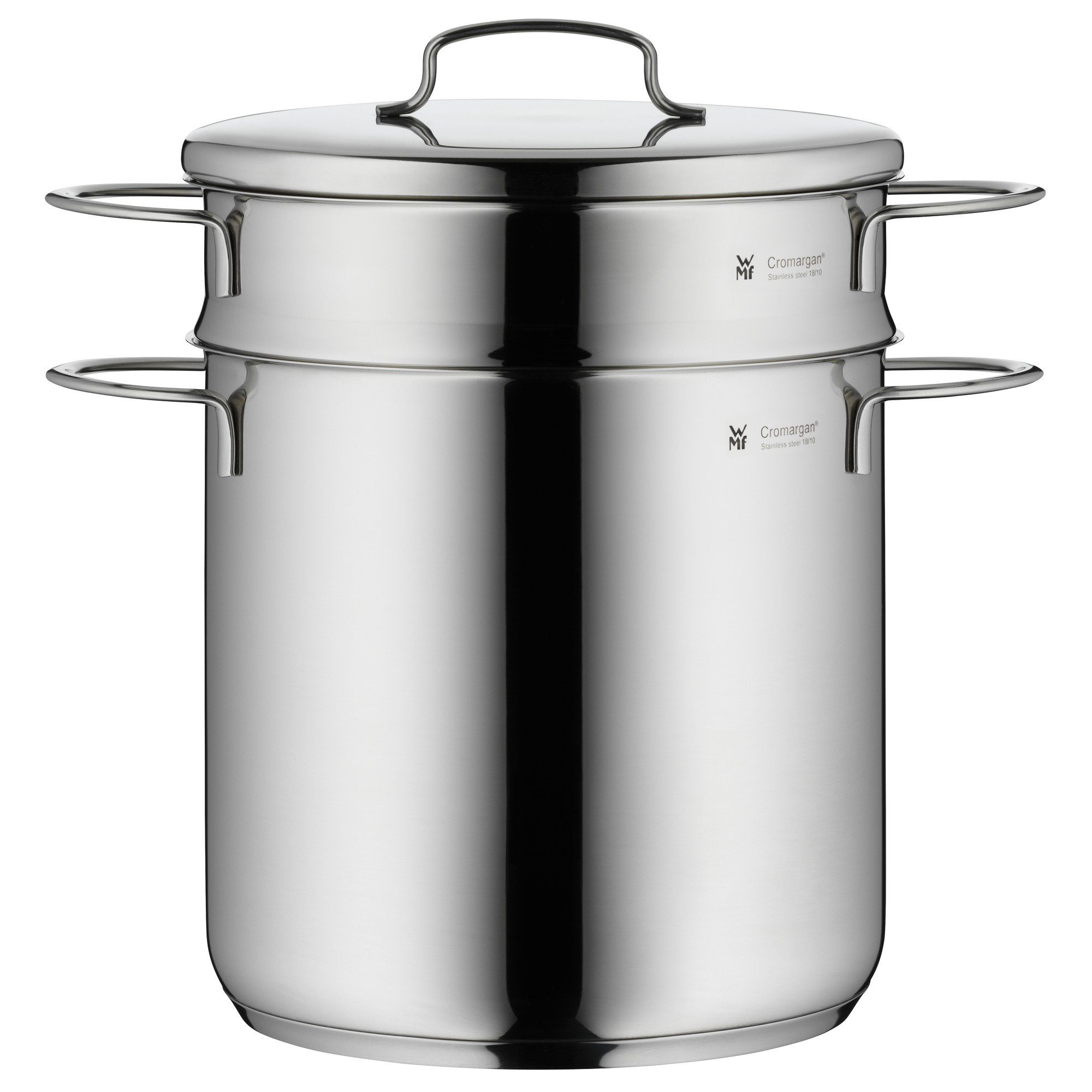 WMF Spaghettitopf Mini Nudeltopf mit Deckel, 18 cm, Cromargan® Edelstahl rostfrei 18/10 (1x Nudeltopf mit Deckel 18 cm (Volumen 3,0l, Höhe 26,5 cm) - optimal für Herdplatten mit Ø 14,5 cm, 1-tlg., 1x Nudeltopf mit Deckel 18 cm - optimal für Herdplatten mi