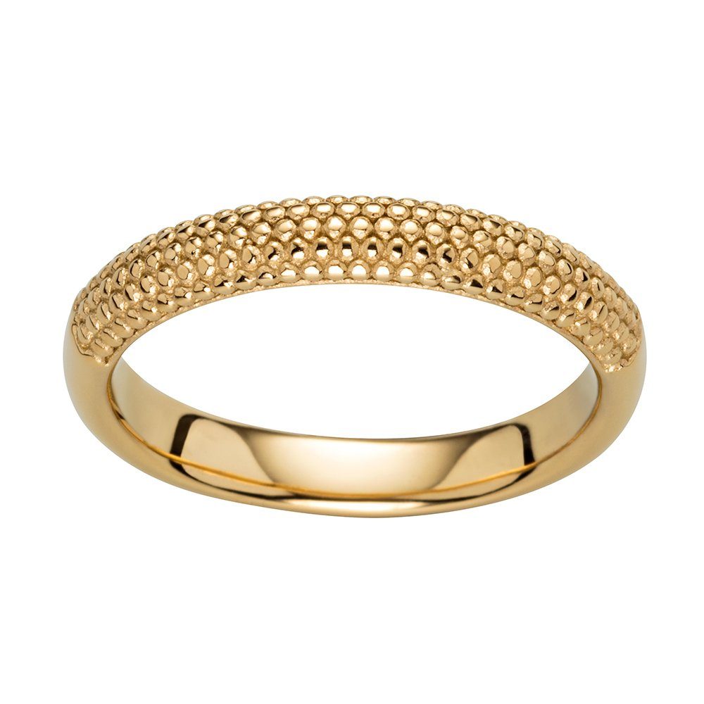 M&M Fingerring Ring Damen Edelstahl silber / gold mit Struktur (1-tlg), "New Structures"; deutsche Qualität, inkl. edles Schmucketui