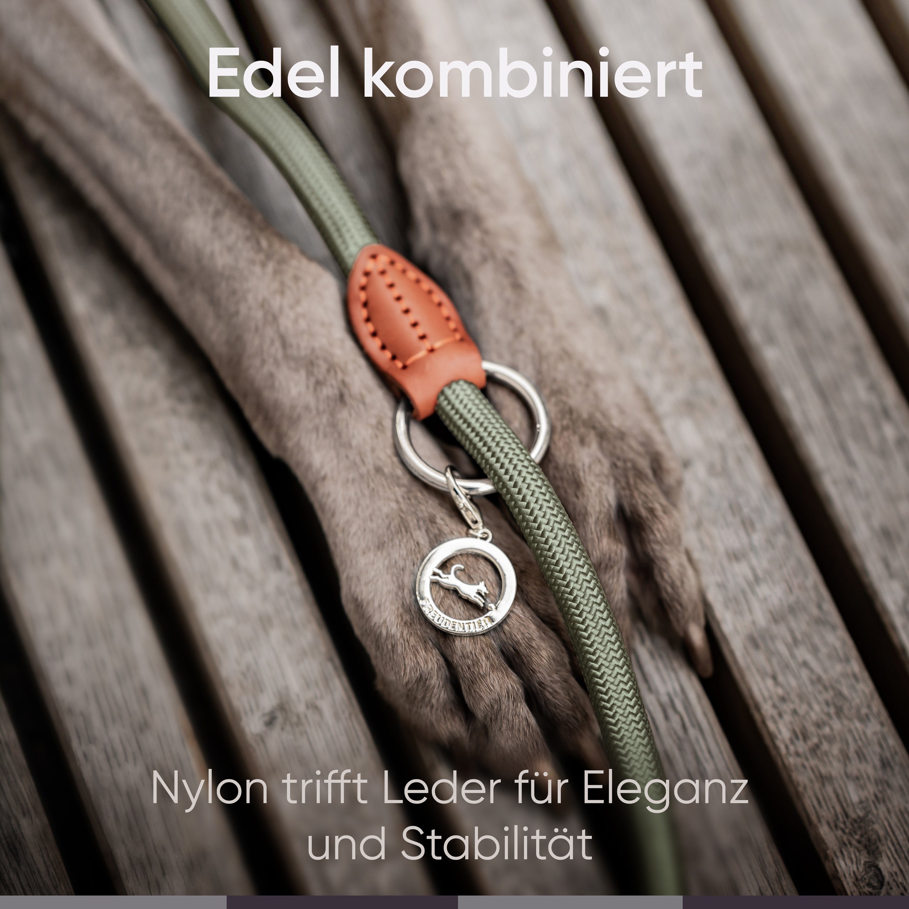 Freudentier Hundeleine Runde Führleine 2m, 3-fach verstellbar