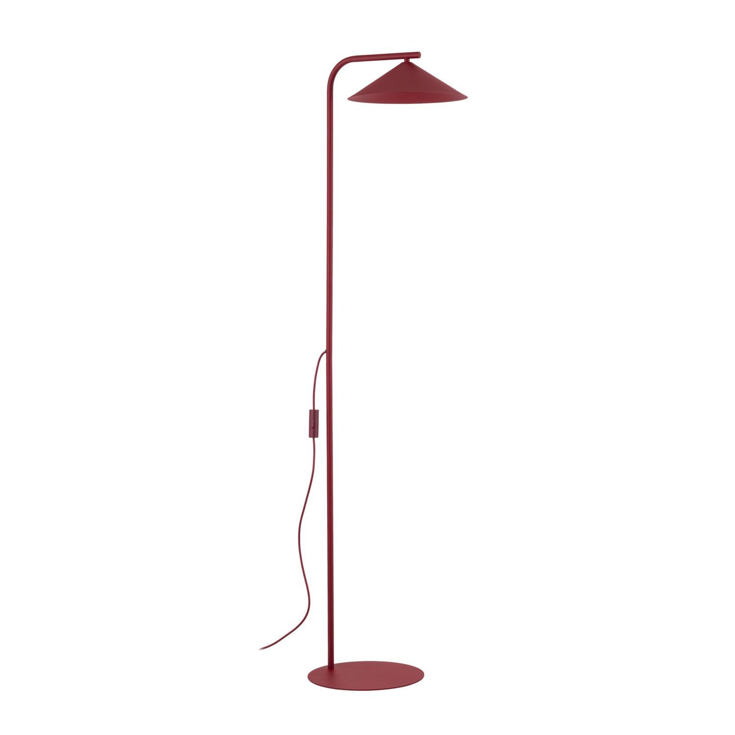 Licht-Erlebnisse Stehlampe ALNO, Metall GX53 160 cm hoch Burgunderrot Modern