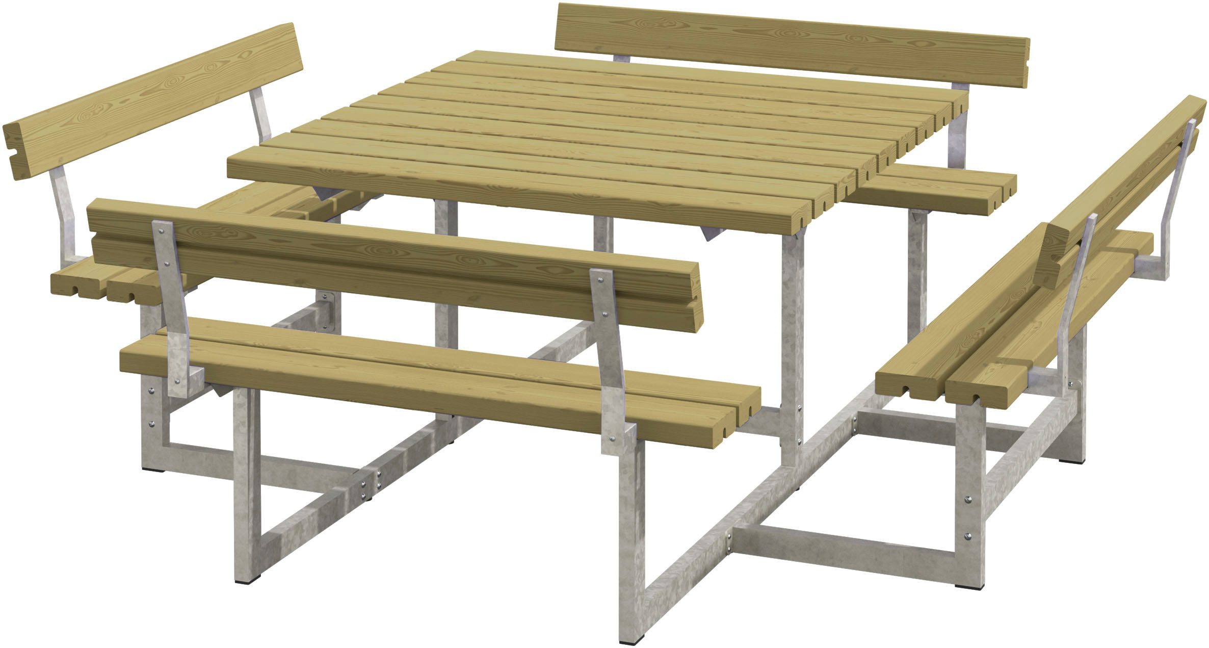 PLUS Garten-Essgruppe »Picnic« Kombimöbel mit 4 Rückenlehnen, (1-tlg), 224x224x76/45 cm