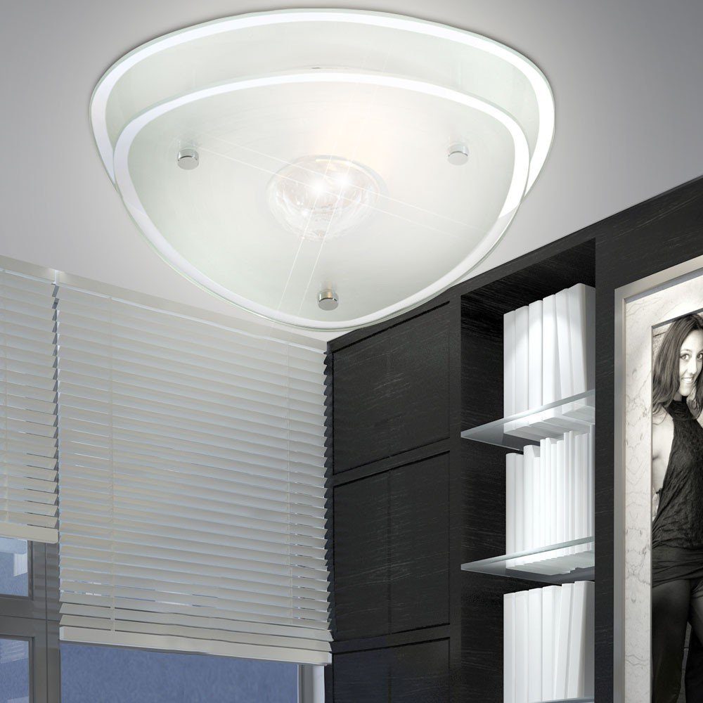 etc-shop LED Deckenleuchte, Leuchtmittel inklusive, Warmweiß, Decken Lampe Glas Wohnraum Kristall Strahler Leuchte im Set-