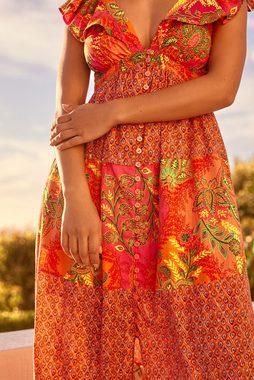 Next Sommerkleid Sommerkleid mit Rüschenärmeln (1-tlg)