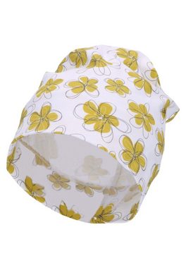 Sterntaler® Schlupfmütze Beanie Blumen (1-St., Sommermütze mit UV-Schutz 50+, Schirm, Ohrenschutz und Bindeband) Baby Beaniemütze aus Jersey mit süßen Motiven